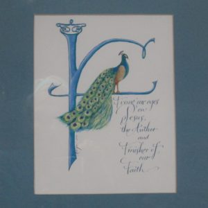 peacock calligraphy